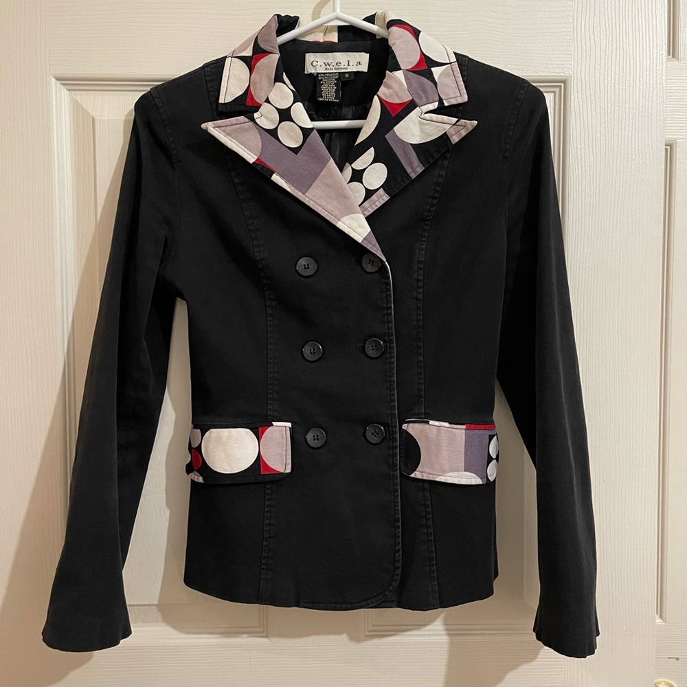2/$50 final sale Black Polka Dot Women's Jacket